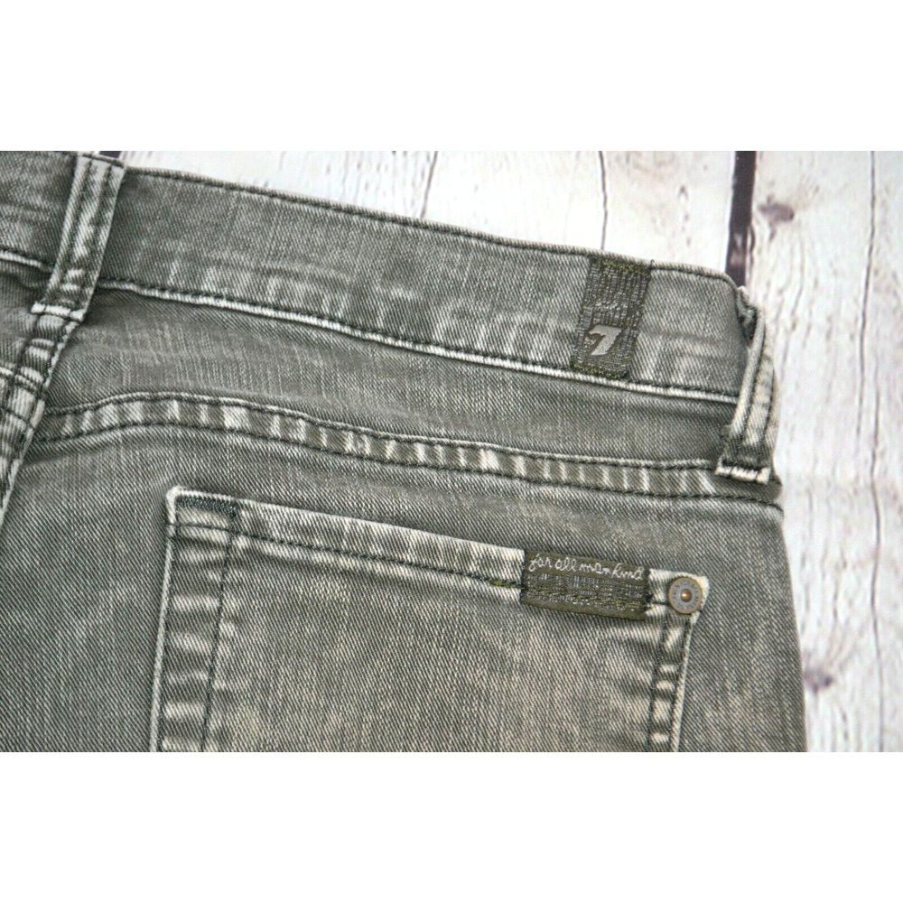 7 FOR ALL MANKIND Women's The Skinny Ankle Jeans SIZE 28 Green Wash - Picture 4 of 10